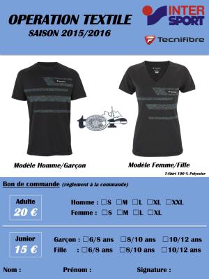 Bon de commande op textile